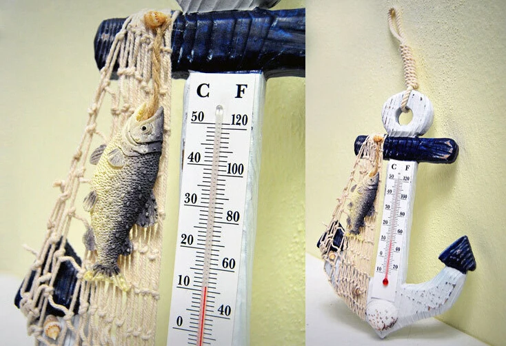 ANGRLY деревянный термометр для всей семьи на Хэллоуин якорь пират моряки вечерние |