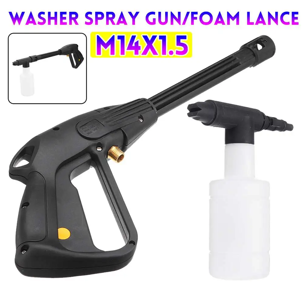 

Newest High Pressure Car Washer Spray-Gun Foam Lance M14x1.5 Sprayer Bottle Water-Gun Power Jet Auto Car Washing Cleaning Tool