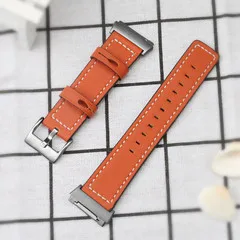 Orange Натуральная кожа заменить Мужские t Аксессуары Ремни Для Fitbit Ionic Смарт фитнес часы для женщин мужчин черный оранжевый - Цвет: Orange