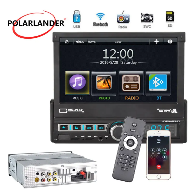Автомагнитола 7 'Ƈ DIN GPS MP5 плеер NAVI Стерео FM AUX DVR радио Bluetooth Mirror Link