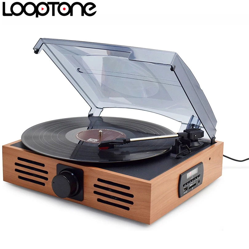 LoopTone 33/45/78 Скорость USB проигрыватель диска винила LP w/ FM радио разъем для наушников