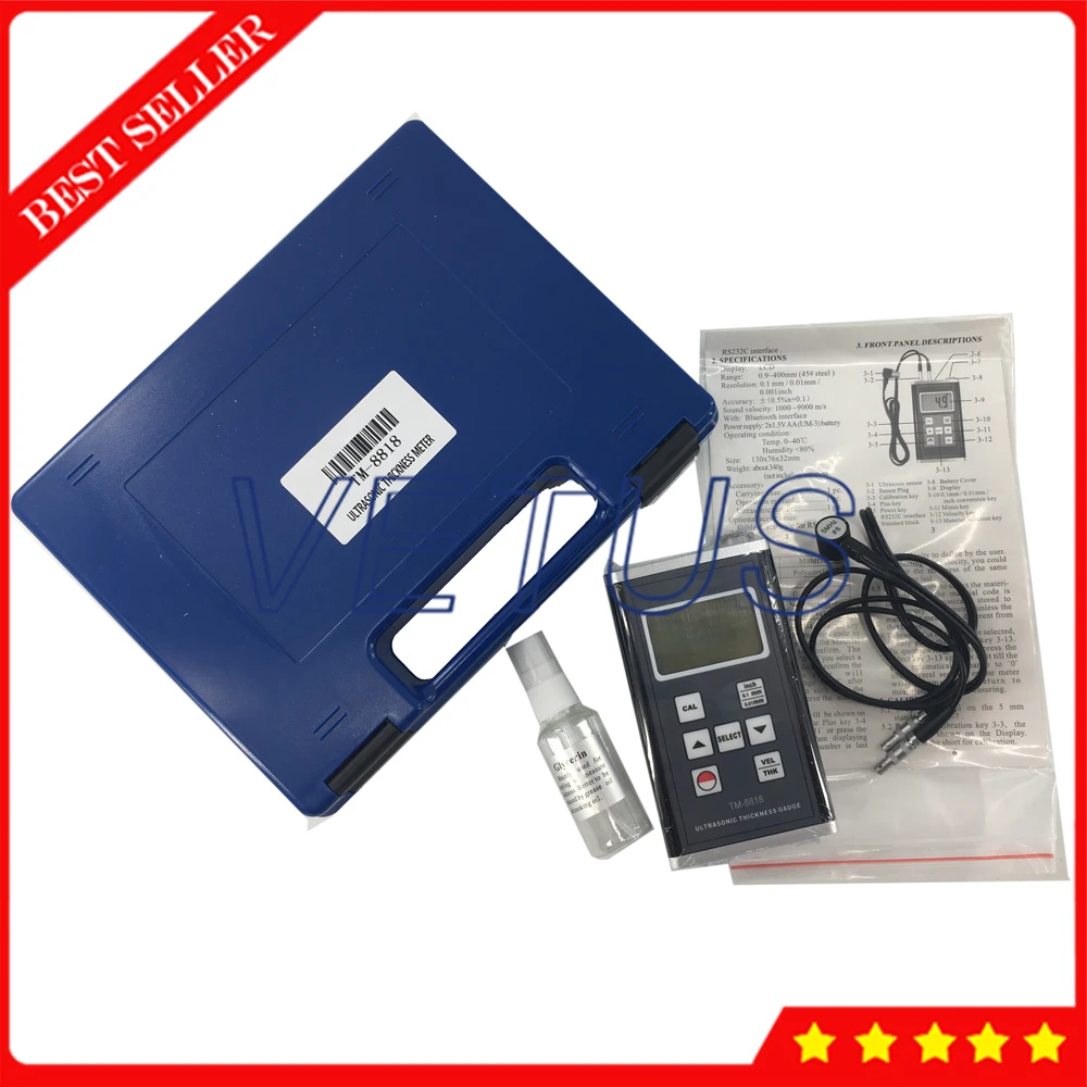 TM-8818 Digital Ultrasonic Thickness Gauge Meter Tester With 0.75 to 400mm Range Steel Aluminum Measuring Instrumnet | Инструменты