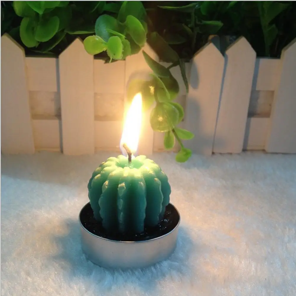 6 шт. домашний декор редкая мини Кактус Свеча стол чай свет сад моделирование