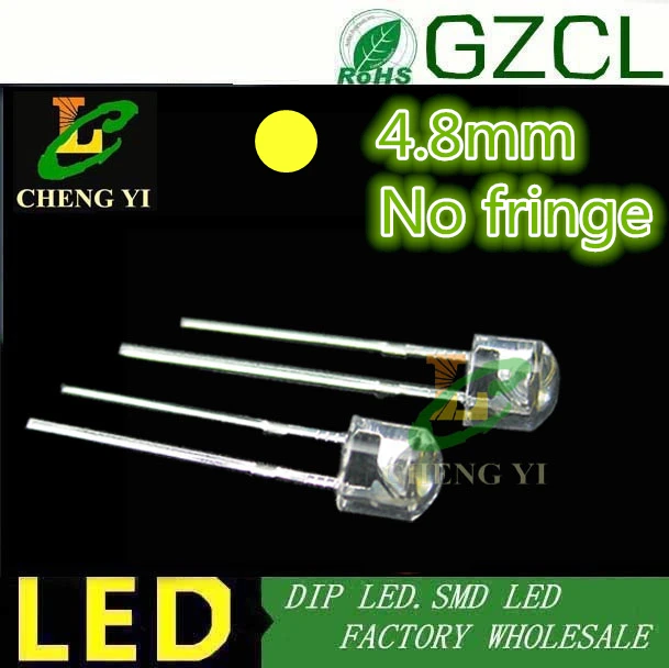Hot sale 4.8mm straw hat led diode White dip for Crystal Light 1200-1400mcd | Освещение