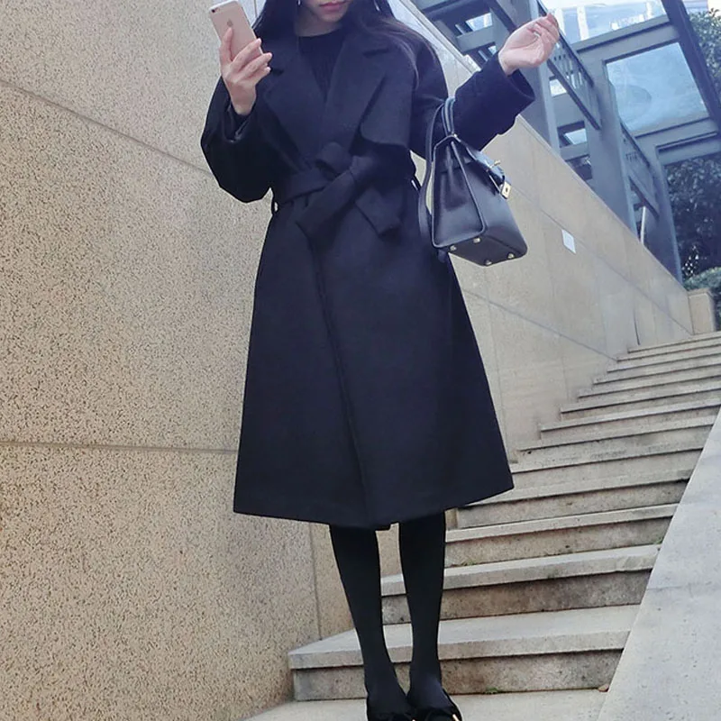 Женское пальто с длинным рукавом и весна осень|coat fashion|designer coatfashion coat |