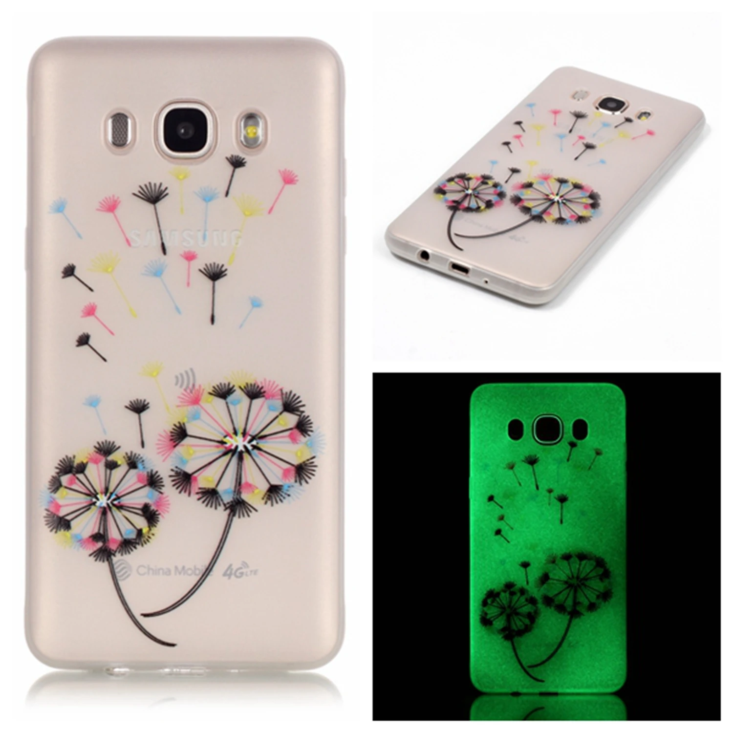 Роскошные Glow ночью телефон случае для Samsung Galaxy J510 J510F J5 2016 J710 J710F J7 чехол Световой