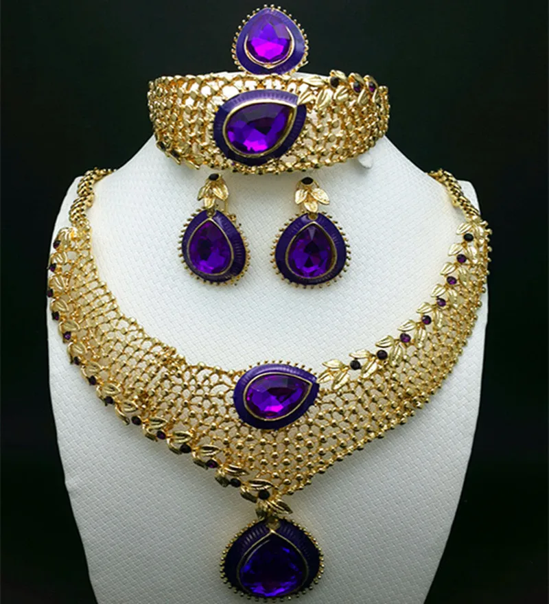 Top Exquisite Dubai Jewelry Set Luxury gold-color Big Nigerian Wedding African Beads Costume Design Heni1 | Украшения и