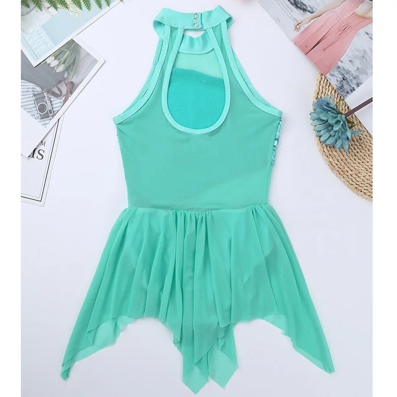 Балетная пачка с блестками для девочек подростков асимметричное платье балетный