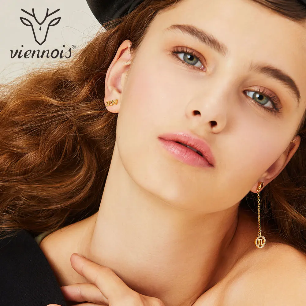 Viennois трендовые серьги капли золотого цвета для женщин Необычные гвоздики с