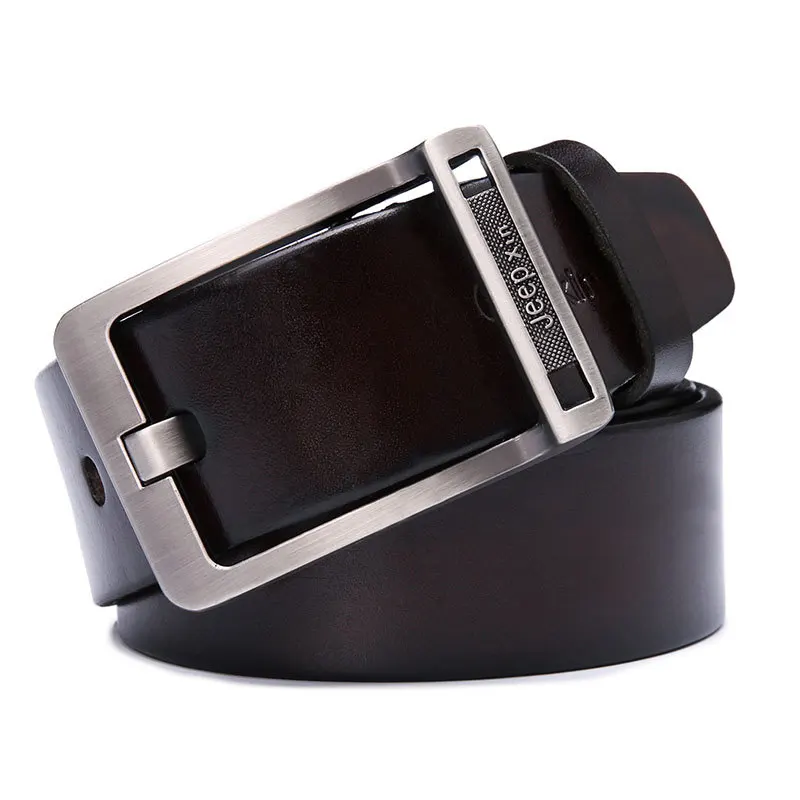 jpzk010020 New Fashion Men's Casual Pin buttons Belt Leather Belts Man top layer cowhide Leather Blet