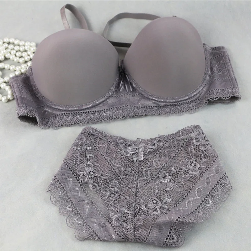Пикантные под проволоки 1/2 стакана Твердые Push Up Bra Set нейлон Модные Качественные
