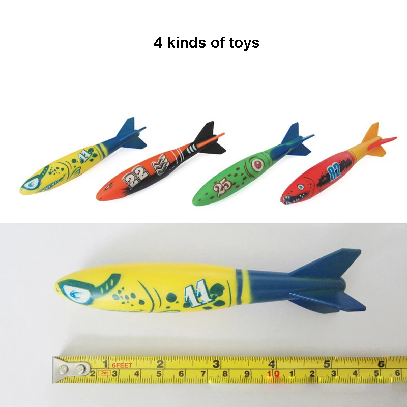 4 шт. игрушки для бассейна торпеда ракета метание плавание Piscinas игра дайвинга