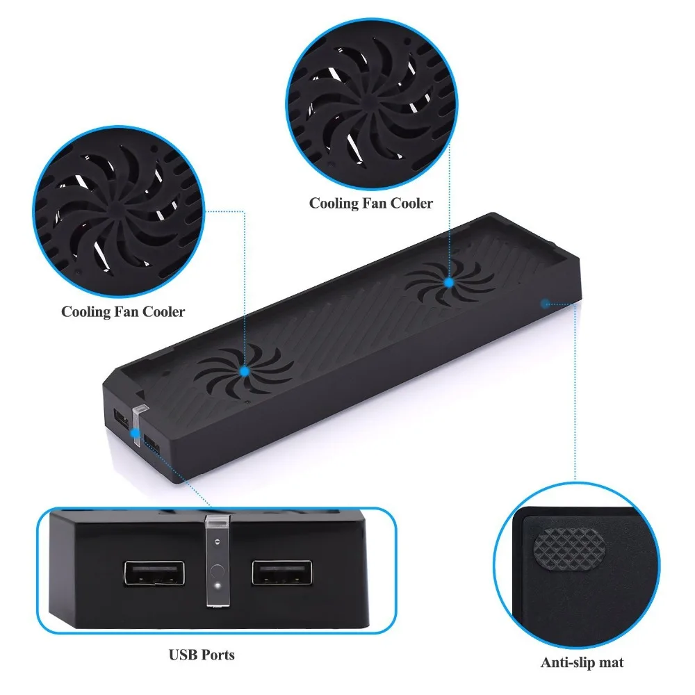 Вертикальная подставка с охлаждающим вентилятором для Xbox One X usb портом|Подставки