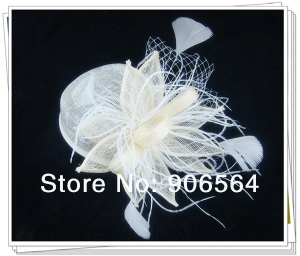 

Sinamay Hats Fascinator Hair Accessories Cocktail Hats Party Hats Ivory Millinery Headwear Free shipping 3 Color 4Pcs/Lot MSF295