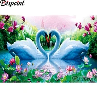 dispaint full squareround drill 5d diy diamond painting animal swan scenery embroidery cross stitch 5d home decor a10669