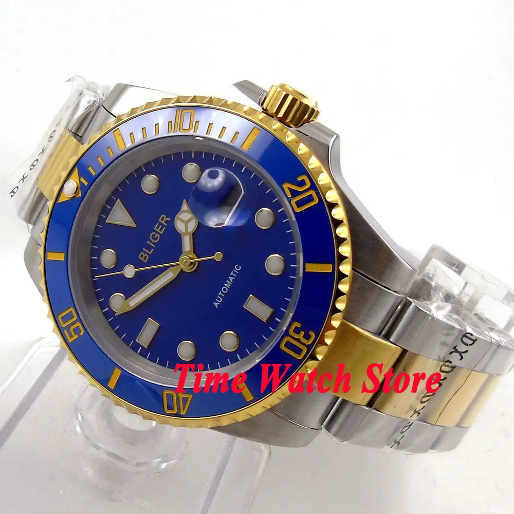 Часы мужские автоматические 43 мм с синим циферблатом и циферблатом|watch boss|watch tagwatch