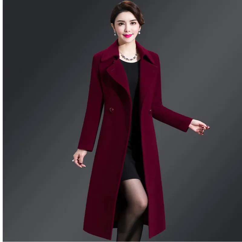 Женское шерстяное пальто высокого качества новинка 2018 осенне зимние куртки