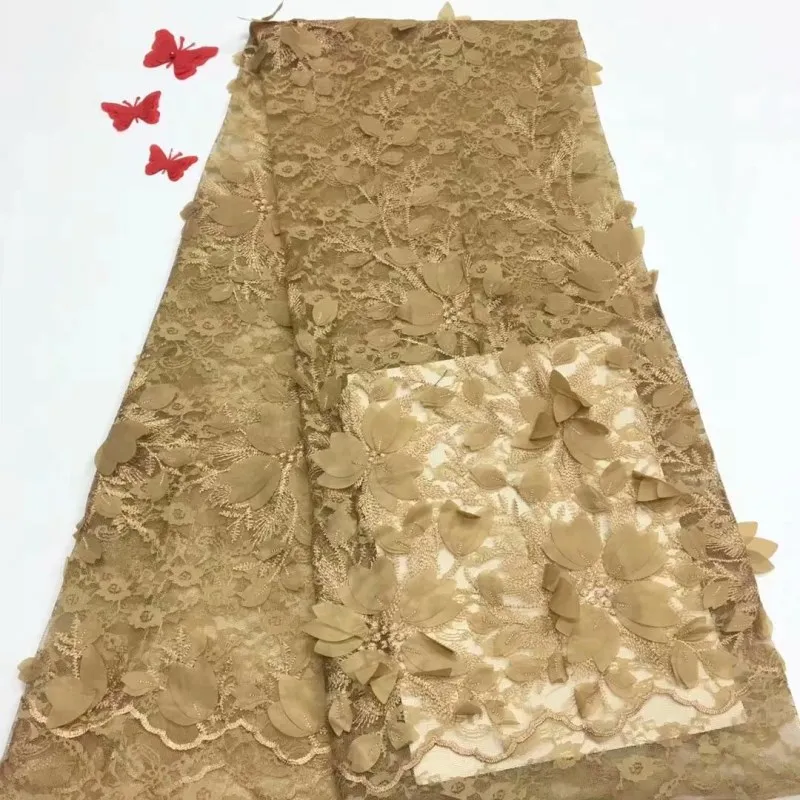 2019 новый стиль французская Сетка кружевная ткань 3D цветок африканская Тюль