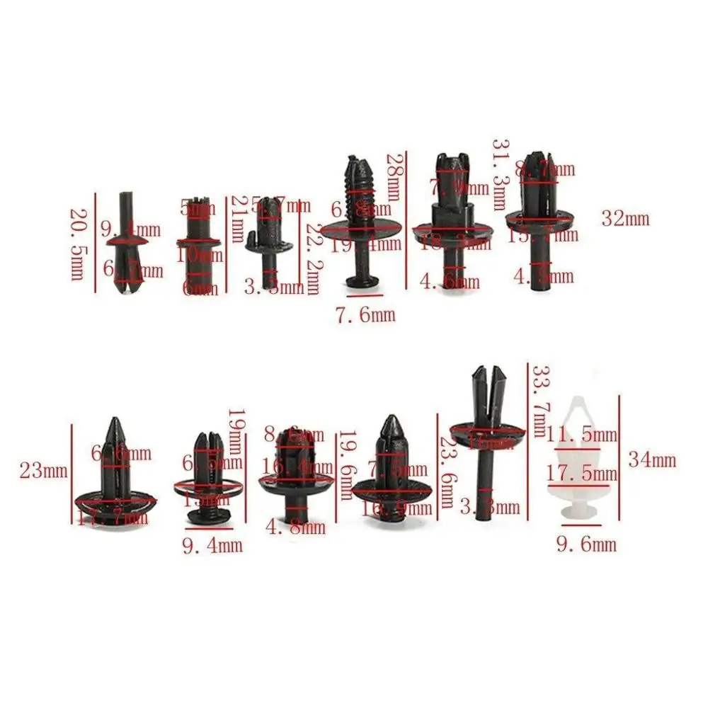 350Pcs Plastic Auto Body Push Pin Rivet Fastener Trim Moulding Clips Screwdriver Car Interior panel buckle Repair Accessories | Автомобили