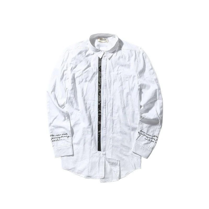 VIISHOW длинные мужская деловая рубашка Повседневное белая одежда рубашки Slim Fit Camisa