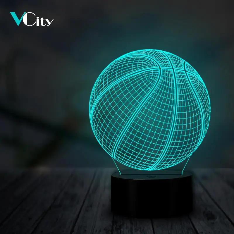 3D светодиодный ночник VCity для баскетбола атмосферная настольная лампа спальни