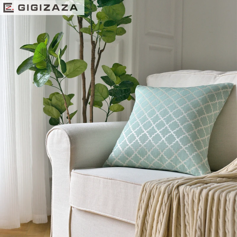 Япония летние Геометрические жаккардовые ткани подушки оптом стул наволочки