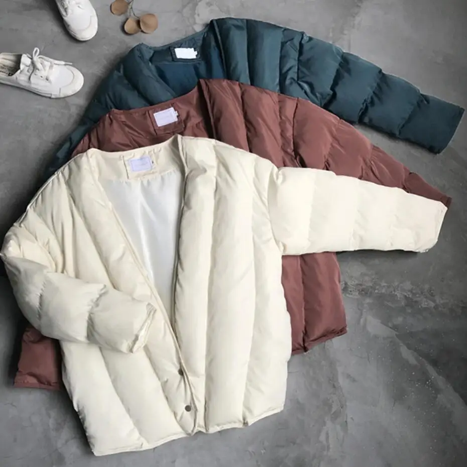 Зимняя Новая женская куртка с хлопковой подкладкой и v-образным вырезом