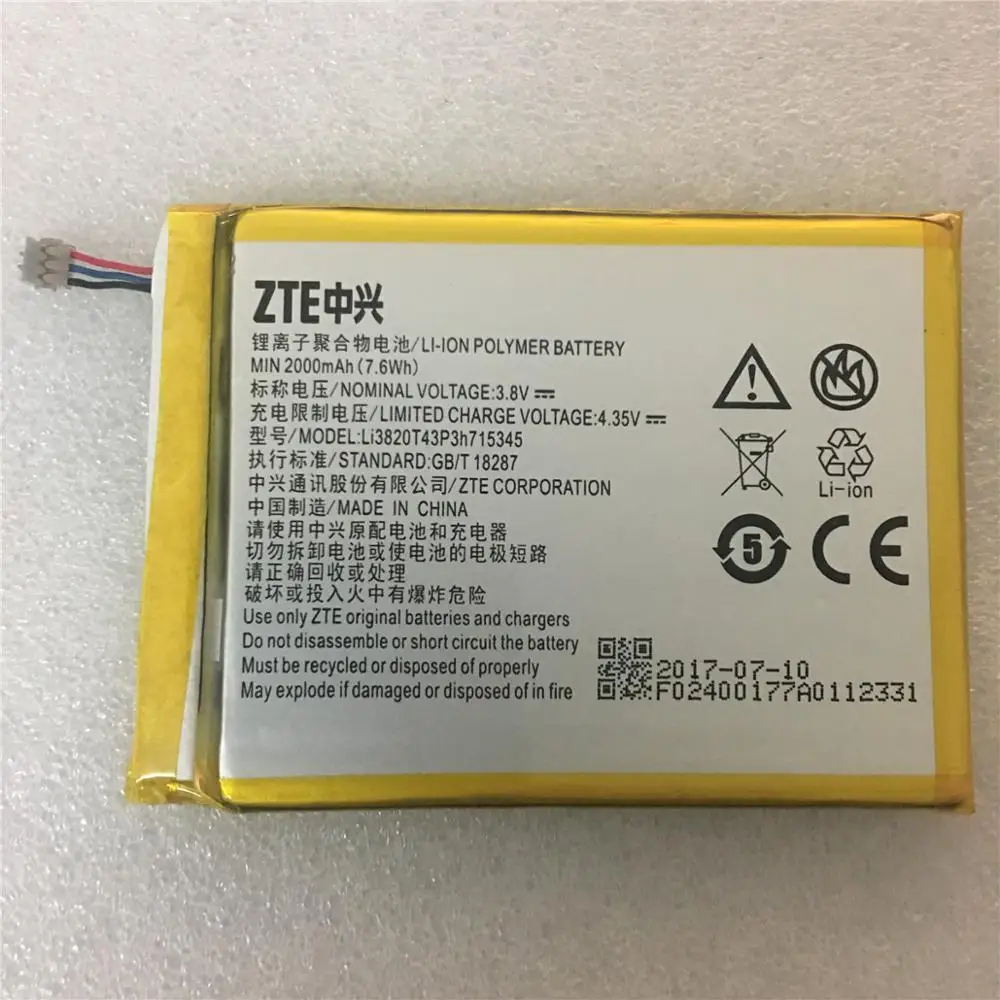 

Original 2000mAh LI3820T43P3h715345 Battery For ZTE Grand S Flex / For ZTE MF910 MF910S MF910L MF920 MF920S MF920W+ Battery