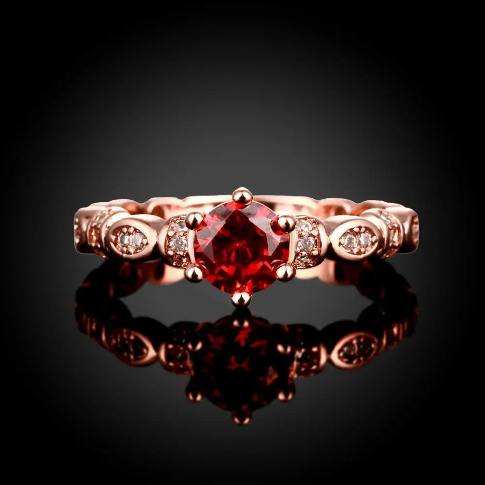 Для женщин золото Цвет палец кольцо красный кристалл полые изделия оптовая