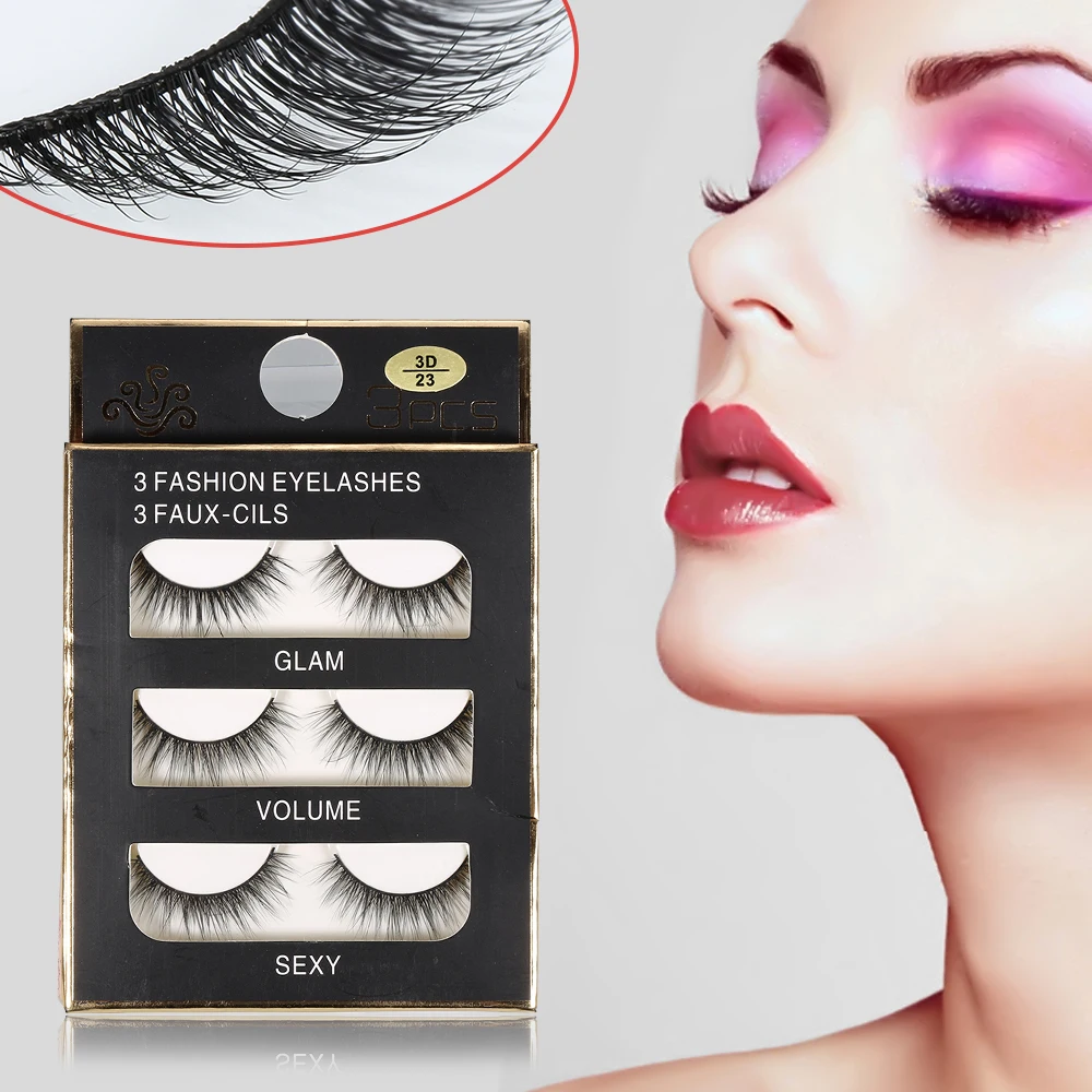 Лидер продаж 3 пары/Лот красивые настоящие длинные тонкие натуральные накладные