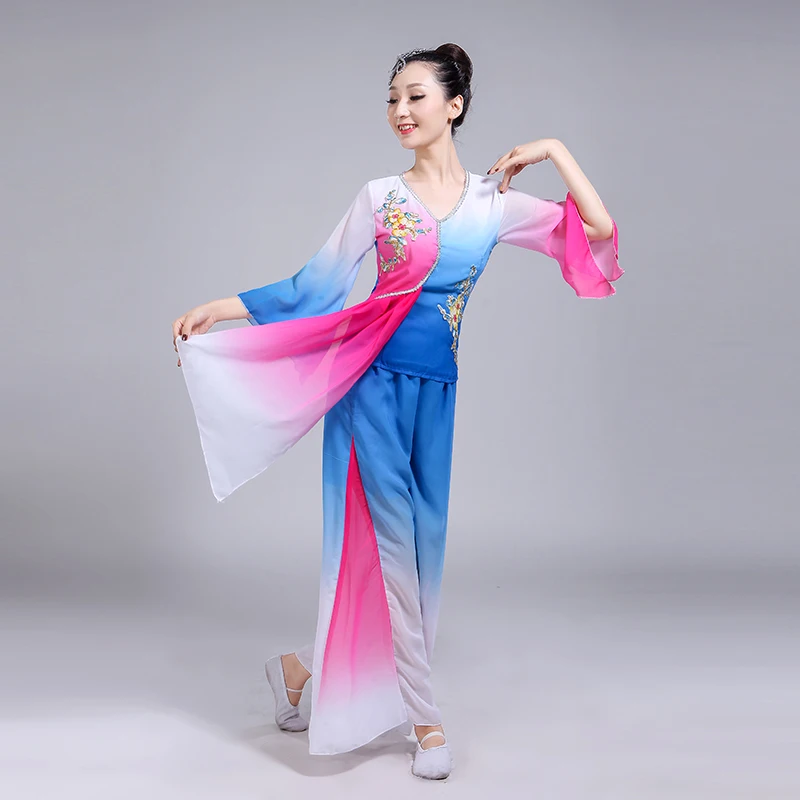 Костюм ханьфу для классических танцев в новом стиле костюм Янко женская одежда
