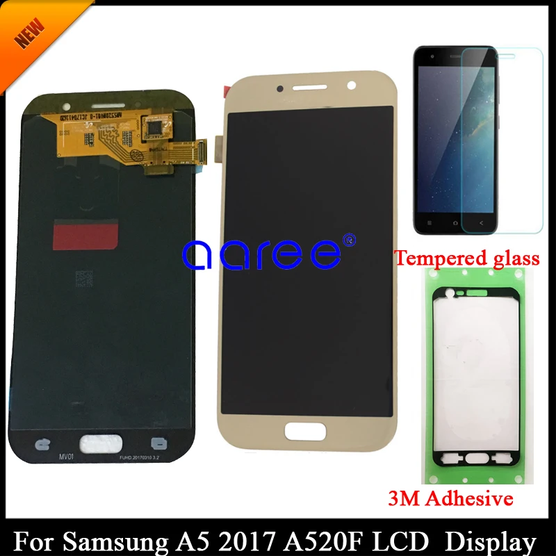 Протестированный Super AMOLED ЖК-дисплей для SAMSUNG A520 A5 2017 Samsung ЖК-экран с сенсорным