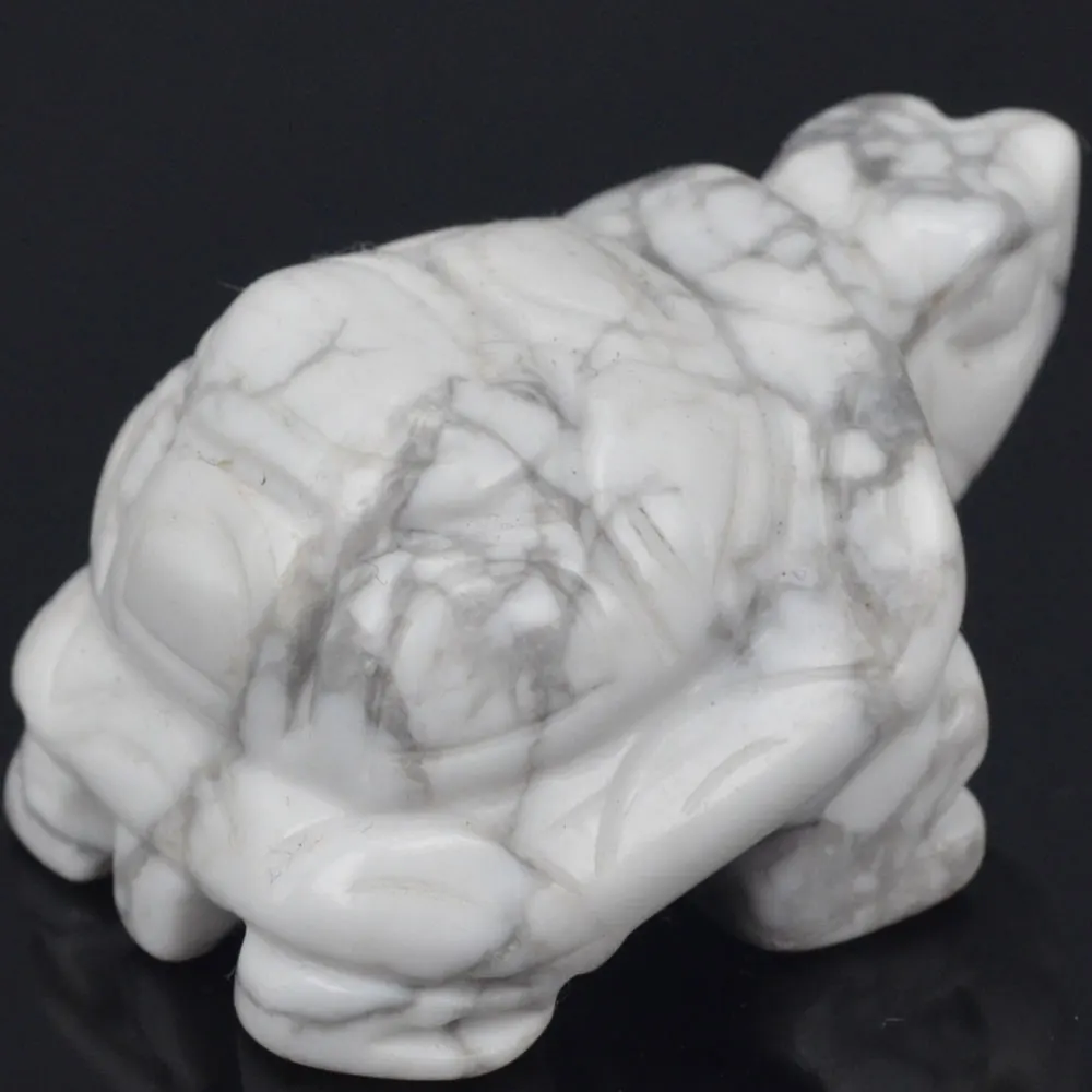 2inch Natural White Howlite Turquoise Turtle Tortoise Gems Carving Crafts Stone Figurine Chakra Healing Reiki | Дом и сад