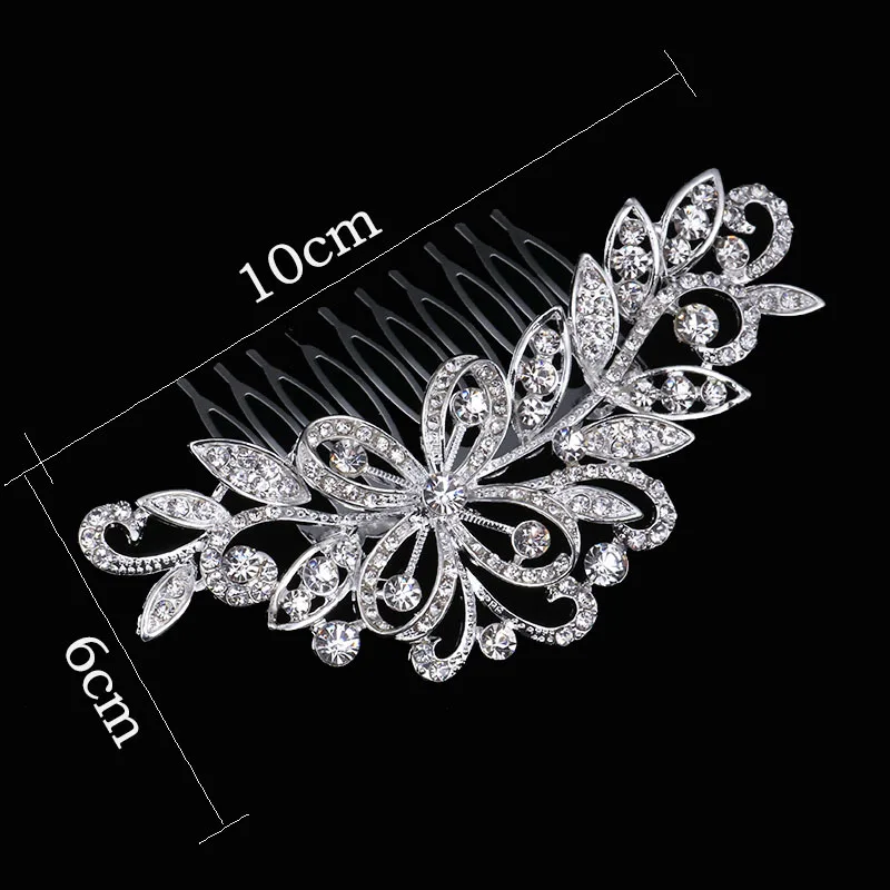 Minlover стразы серебряного цвета бабочка свадебные расчески для волос женщин лист