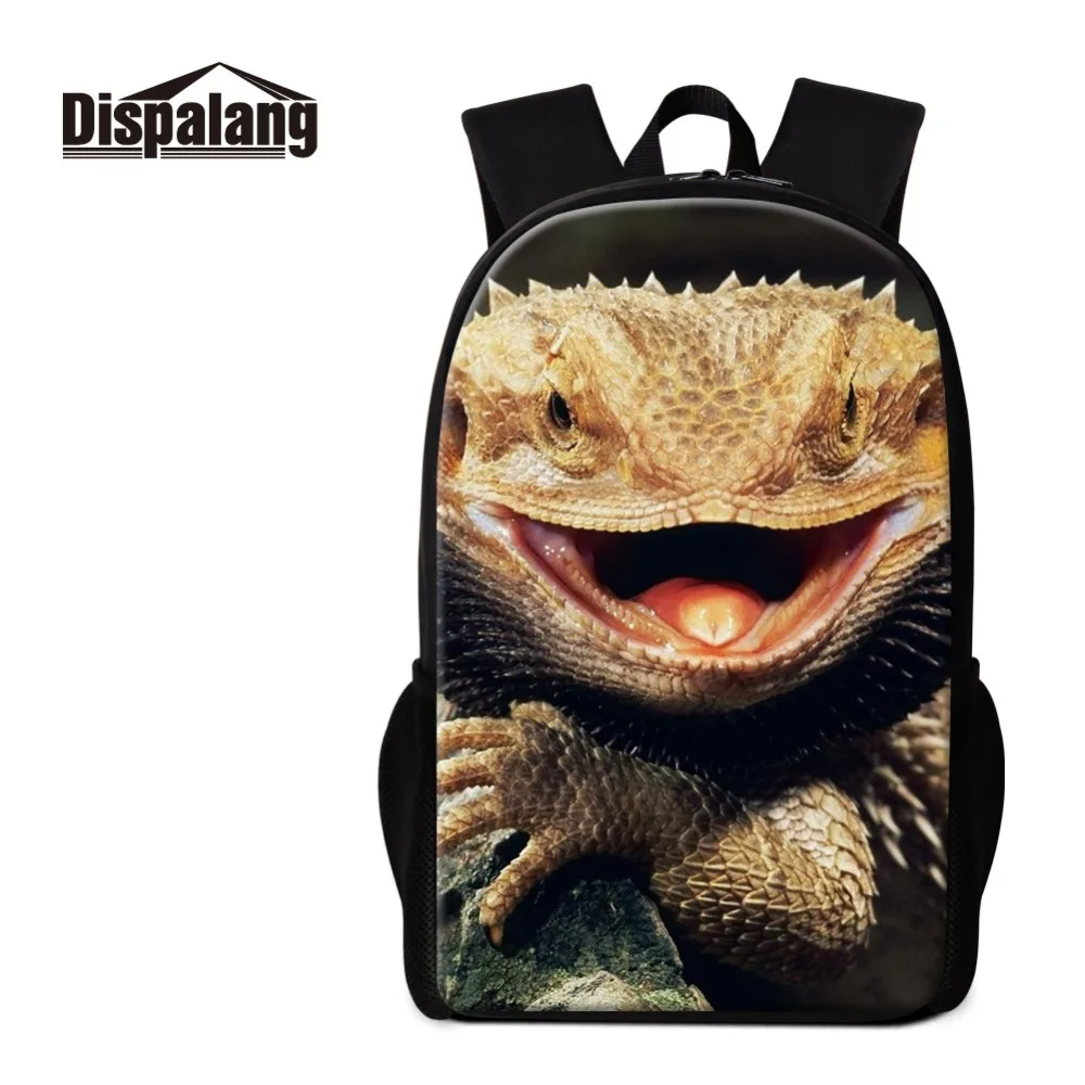 

Dispalang Cool Animal Prints School Backpack for Boys Lizard Patterns Shoulder Bookbag Cute Satchel for Girls Rucksack Mochilas