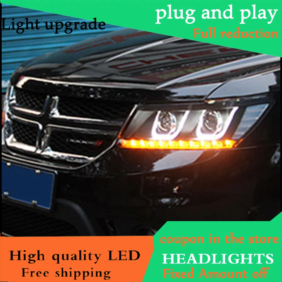 Автомобильный Стайлинг Головной фонарь для Dodge Journey фар 2008-2016 JCUV светодиодный