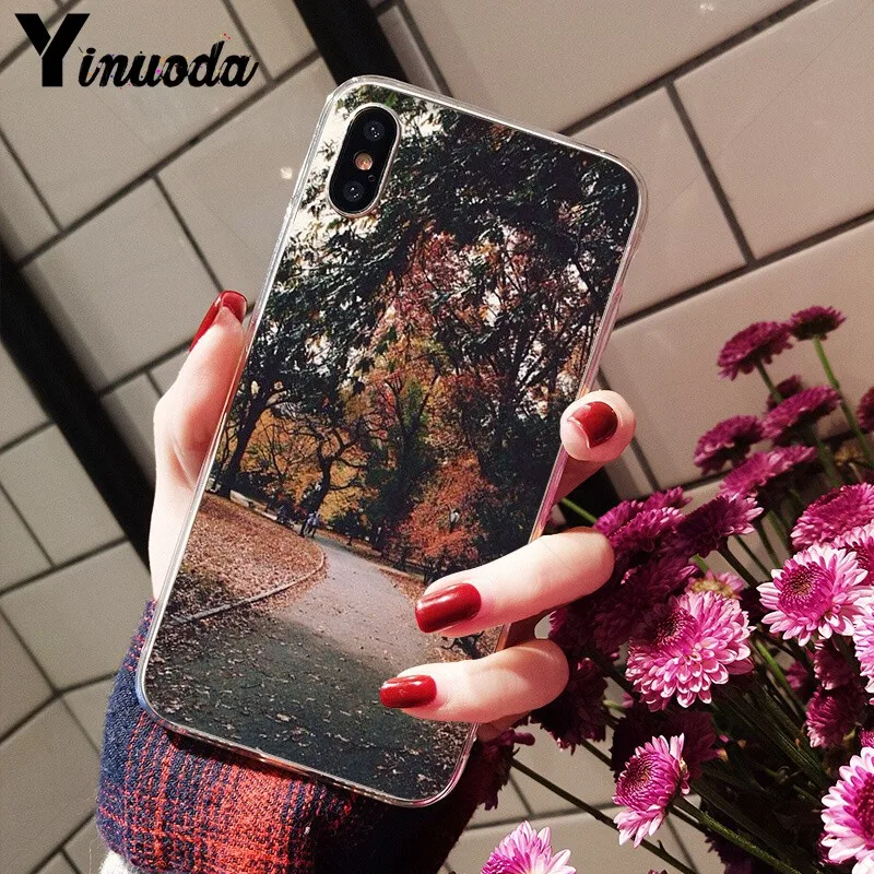 Yinuoda осенний Мягкий силиконовый чехол из ТПУ для iPhone 5 5Sx 6 7 7plus 8 8Plus X XS MAX