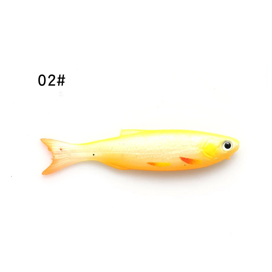 02 W.P.E новые мягкие приманки 6 шт./упак. 9 см 7 г/шт. Minnow черви рыболовные приманки приманка джиг силиконовый резиновый корпус Swimbait Шад воблер - Цвет: 02