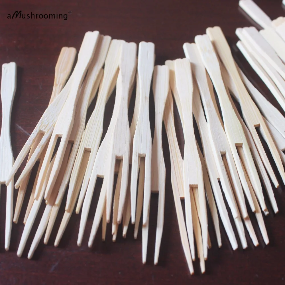 2000 шт. бамбуковые фруктовые медиаторы/мини вилки для коктейлей медиаторы