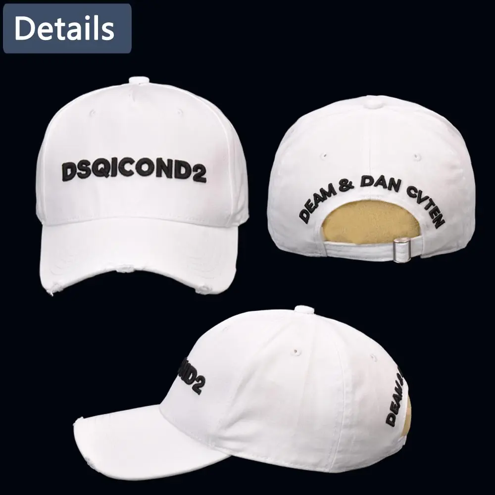 DSQICOND2 бренд DSQ икона Casquette Dad хип-хоп кепка-бейсболка однотонные шапки с буквенным