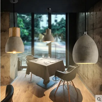Лофт Творческий цемента светодио дный подвесные светильники для столовой Ретро