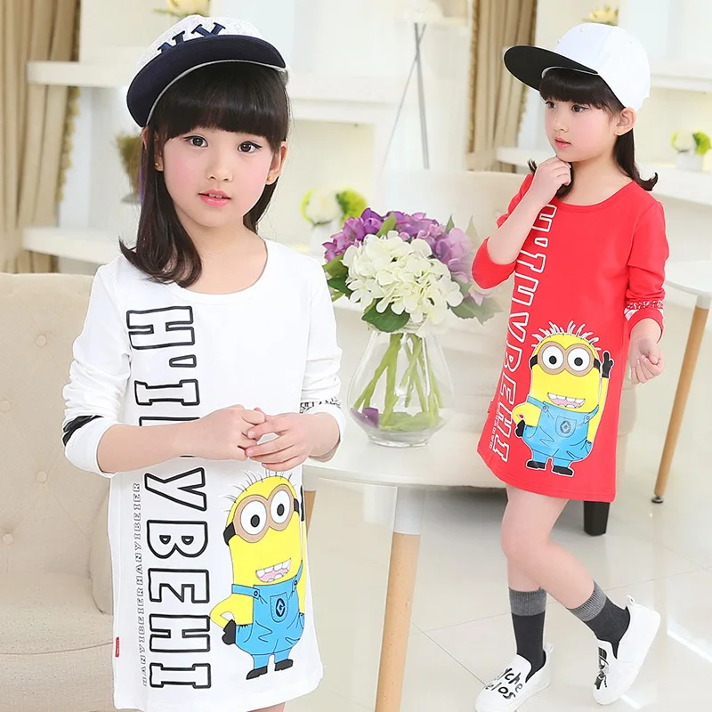 Бесплатная доставка Новинка 2017 девушки случайные мультфильм футболка с длинными