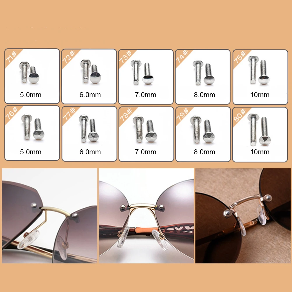 100Pcs Tiny Silicone Nose Pad Sunglass Spectacles Set Repair Tool Assortment Eyeglasses Micro Screwdriver With Tweezer Nut Kit | Аксессуары