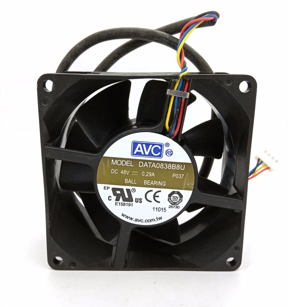 

Новый Оригинальный AVC 80*80*38 мм 48V 0.29A DATA0838B8U 4 линии Инвертор Вентилятор охлаждения