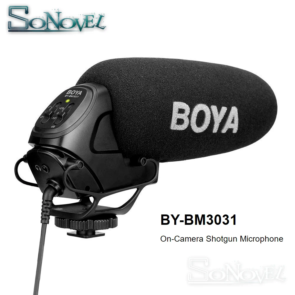 

BOYA BY-BM3031 On Camera Condenser Microphone for DSLR Nikon Canon Video Camera Audio Recorder 1/4 Screw 3.5mm Jack Mic for Live