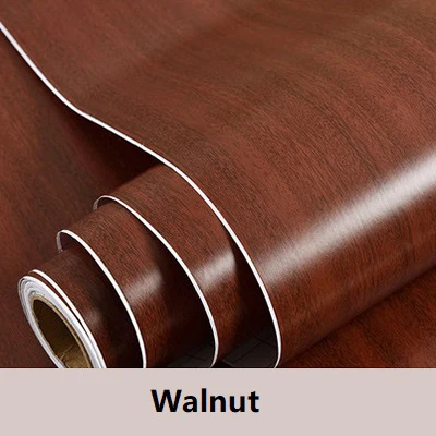 Walnut 60 см ширина мебель восстановленные деревянные зерна обои стол двери шкафа Водонепроницаемый самоклеющиеся виниловые контактная бумага домашний декор - Цвет: Walnut