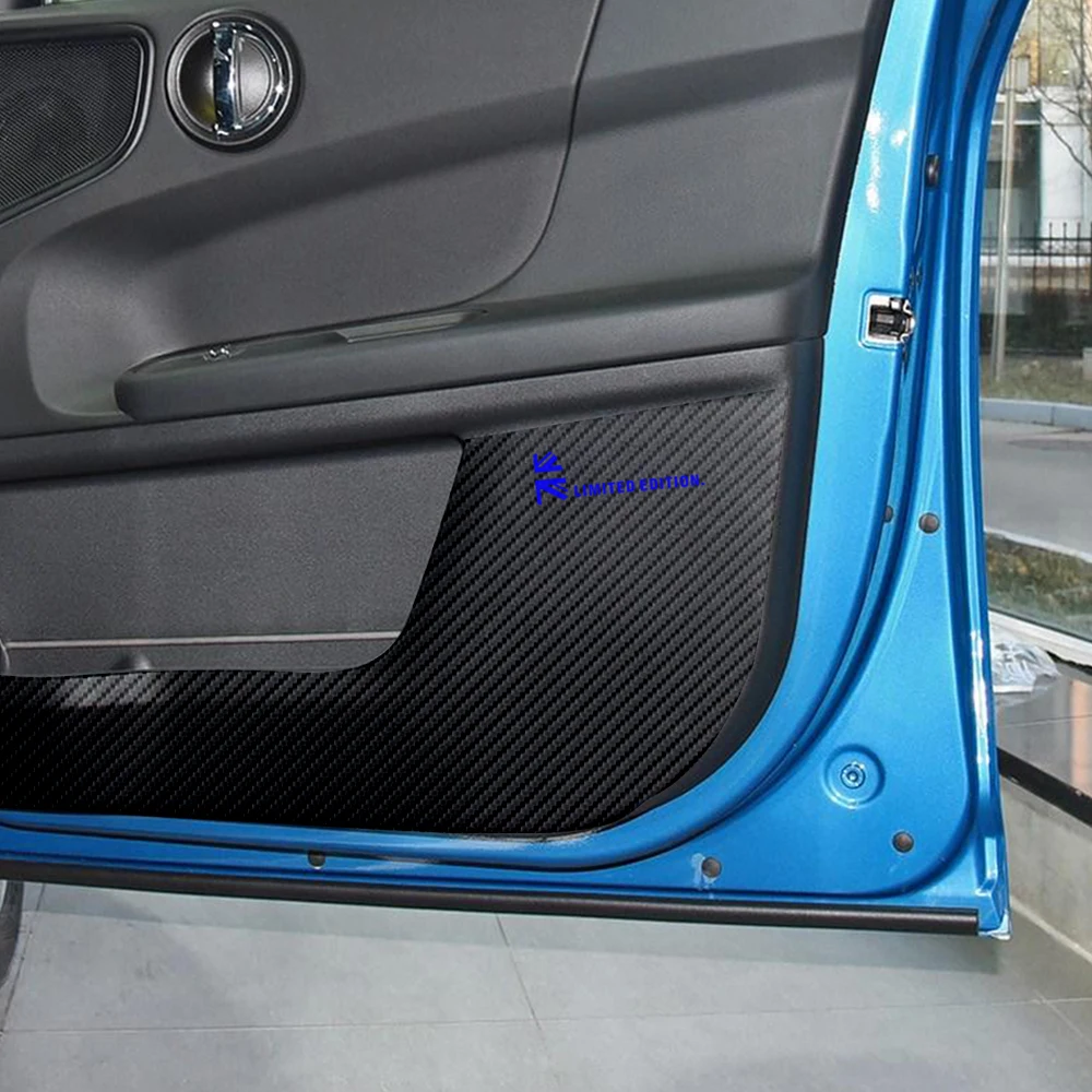 5D углеродное волокно кожа дверь Противоударная прокладка защитная крышка