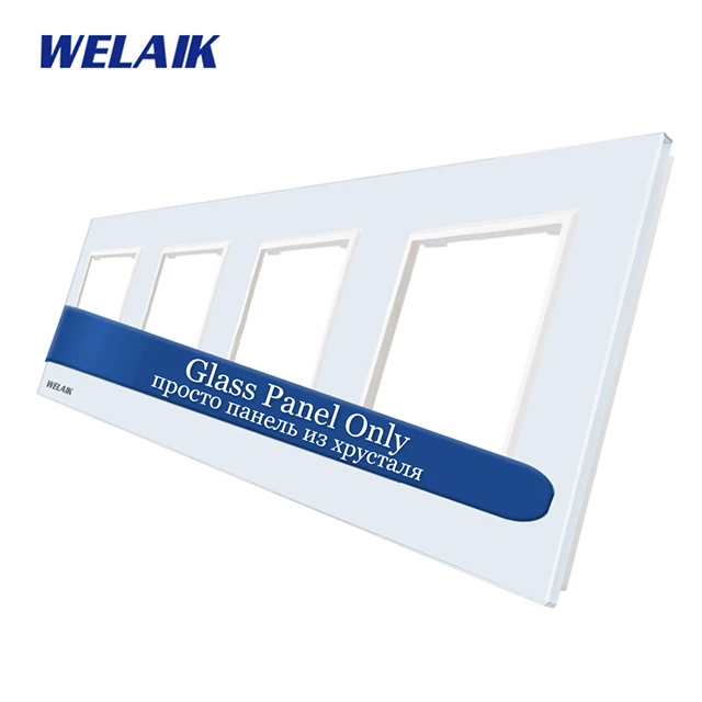 White Welaik сенсорный выключатель Комплектующие для самостоятельной сборки Стекло Панель только стене выключатель черный, белый цвет кристалл Стекло Панель квадратное отверстие a3888w1/B1 - Цвет: White