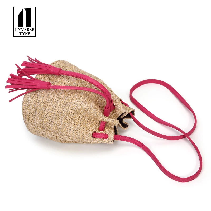 Hand-woven Round Straw Beach Bag Vintage Handmade Woven Shoulder Raffia Circle Rattan Bags Bohemian Summer Vacation Casual | Багаж и сумки