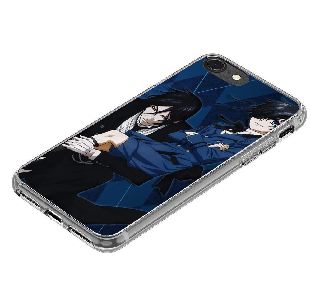 Для iPhone X 8 7 плюс 6 6s 5 5S SE Мягкий силиконовый чехол ТПУ японского аниме black Butler